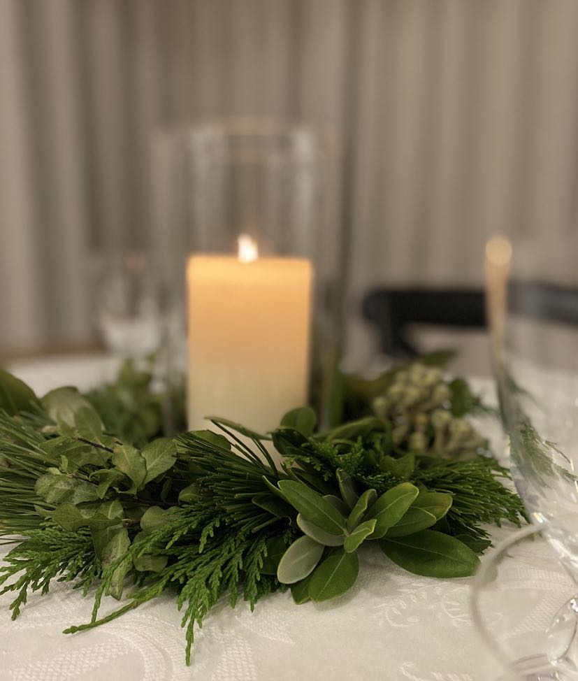 Wreath Kit includes Hurricane Lamp & Pillar Candle - Excludes Foliage COMING SOON