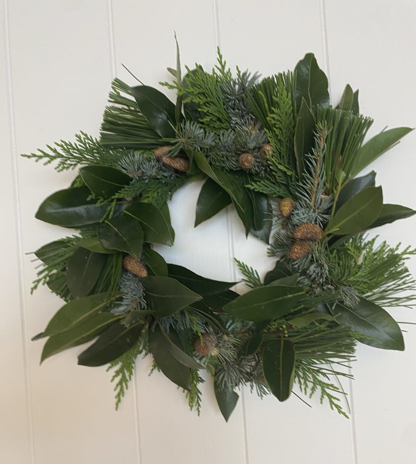 Christmas Wreath Traditional Fresh Foliage Workshop (group of 4 booking)