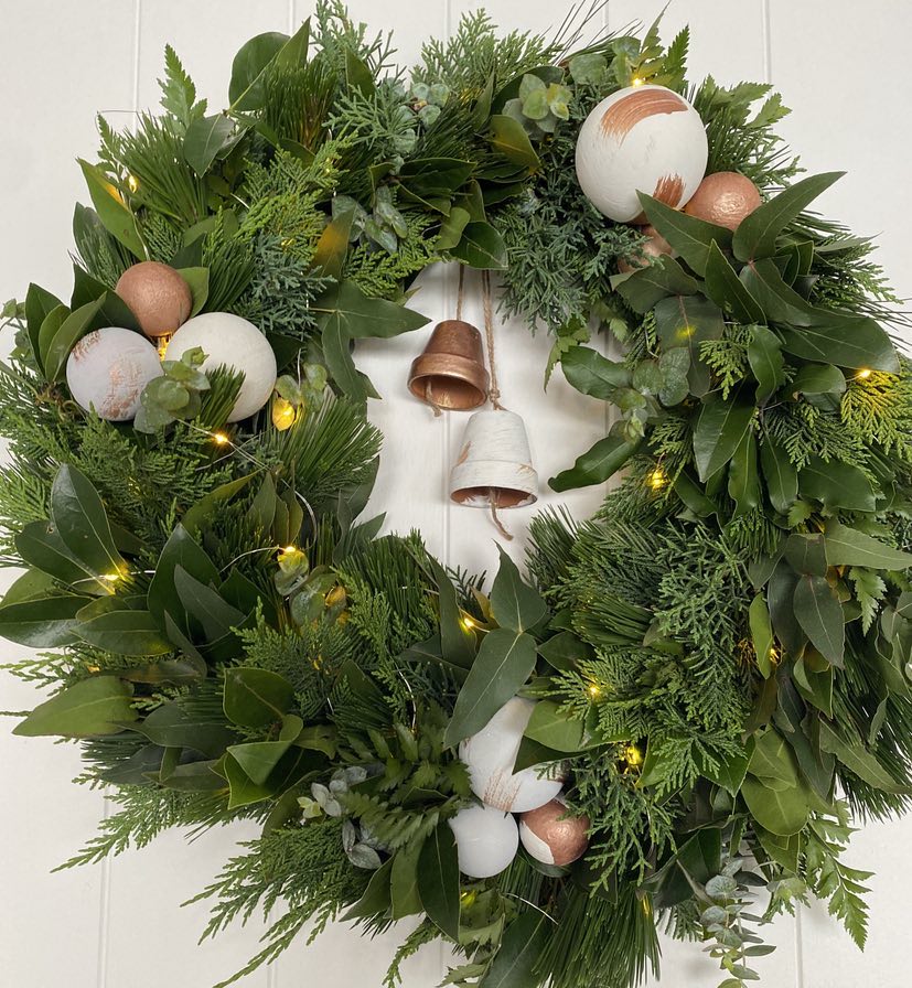 Christmas Wreath Traditional Fresh Foliage Workshop (group of 4 booking)