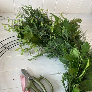 Christmas Wreath Traditional Fresh Foliage Workshop (group of 4 booking)